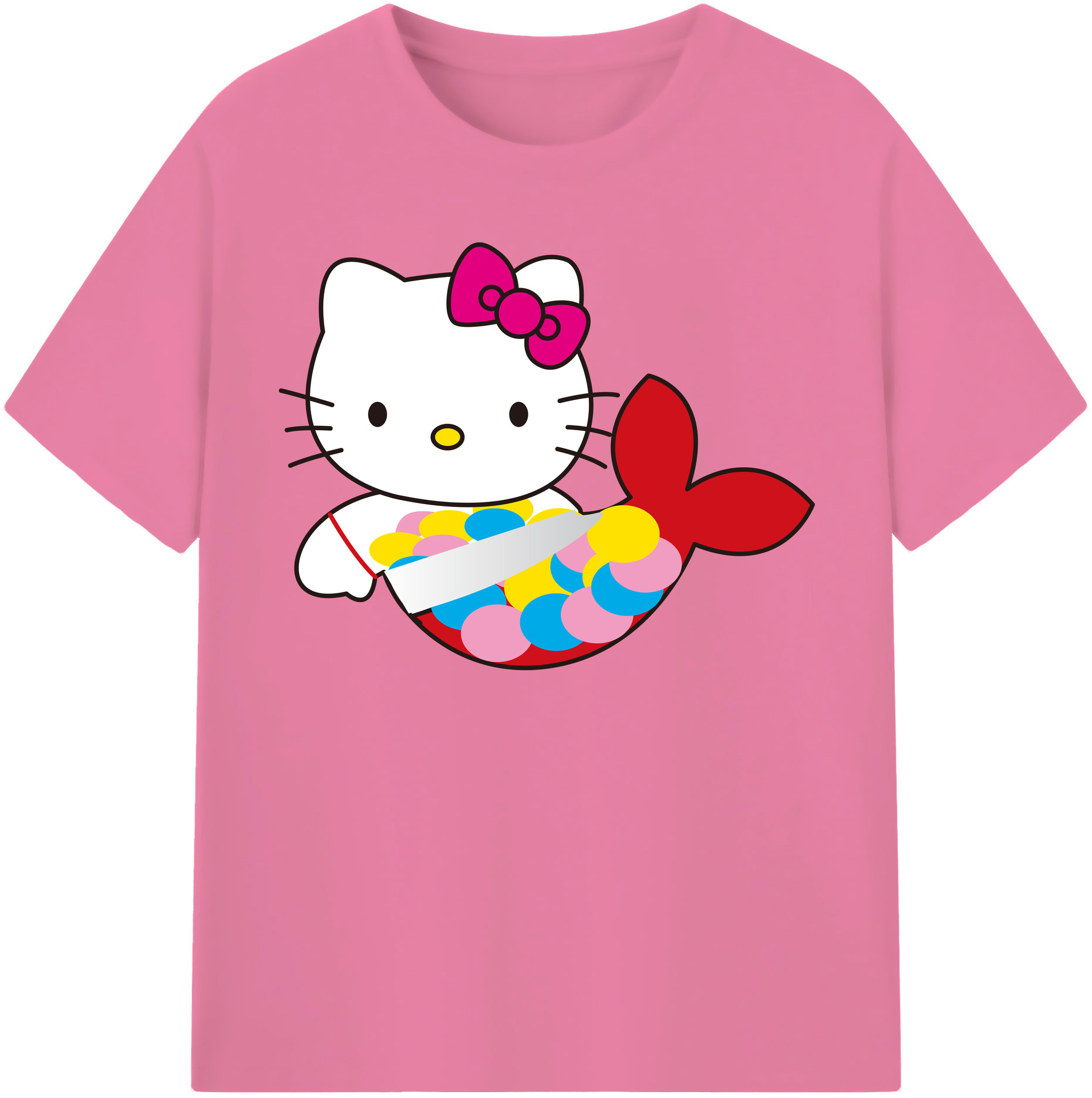 （画像用） Hello Kitty ハローキティ 綿100％半袖Tシャツ（フロントプリント）